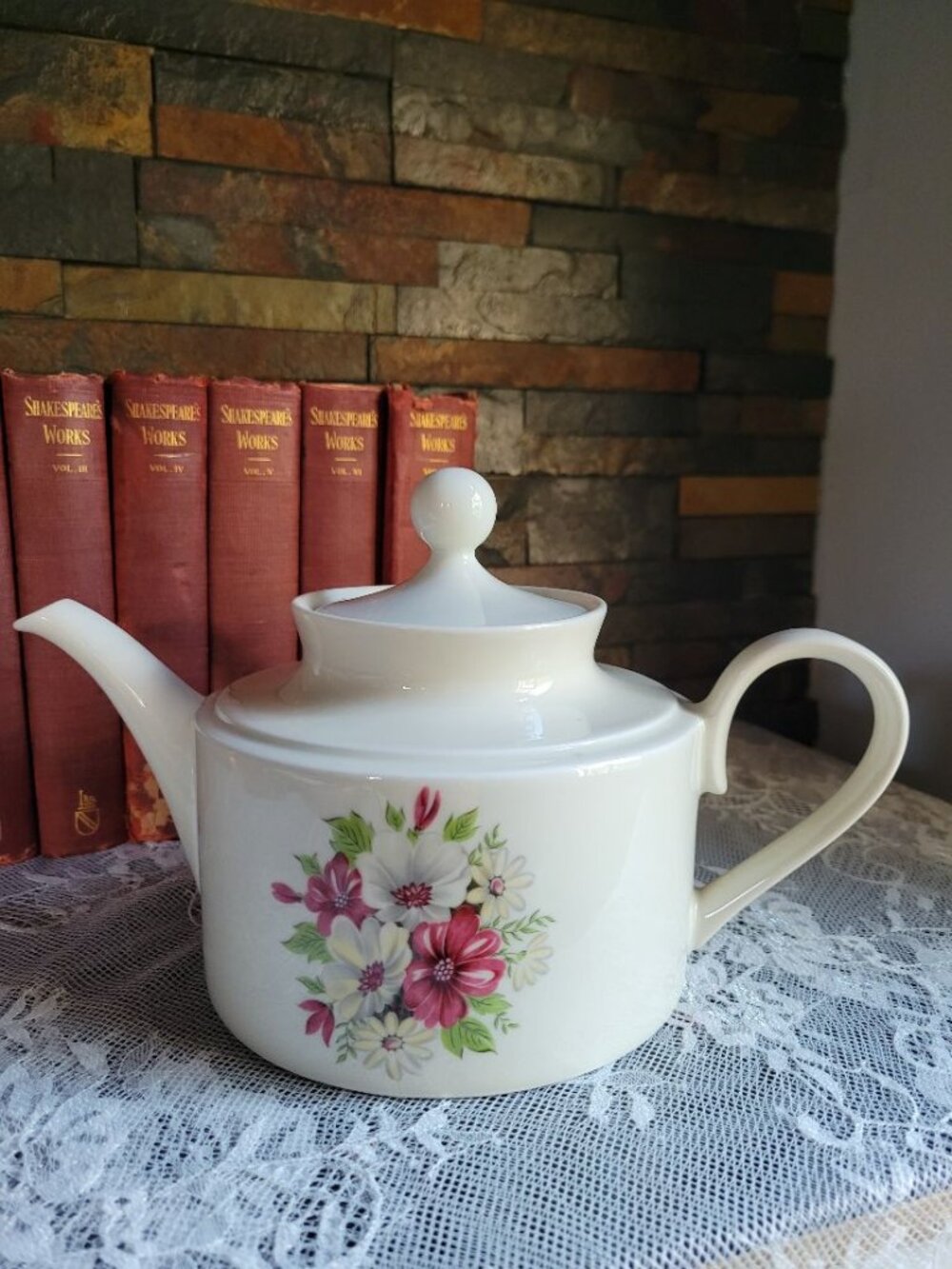 Vintage 1960s Schumann Arzberg Bavaria Germany Floral Porcelain Teapot